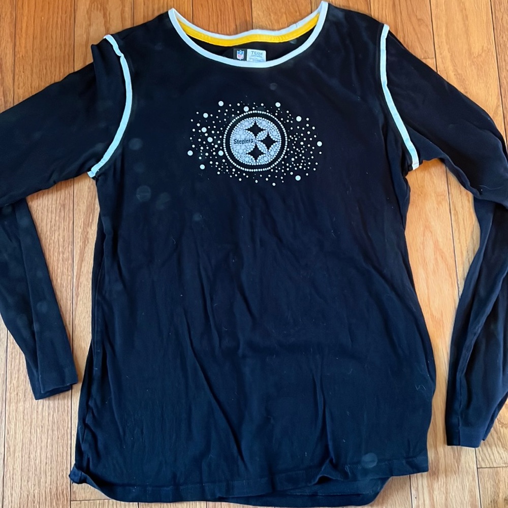 Black Womens Pittsburg Steelers long sleeve shirt